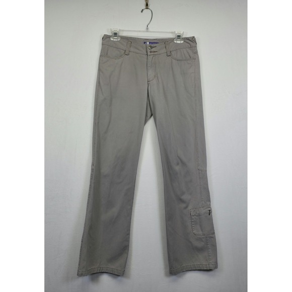 Ibex Pants Women 4 Gray Bootcut Low Rise Organic Cotton Cargo Hiking Utility Y2K - Picture 1 of 16